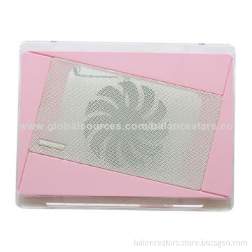 Fashionable Cooling Pad with 140mm Fan, for Laptop Up to 15 Inches, Pink